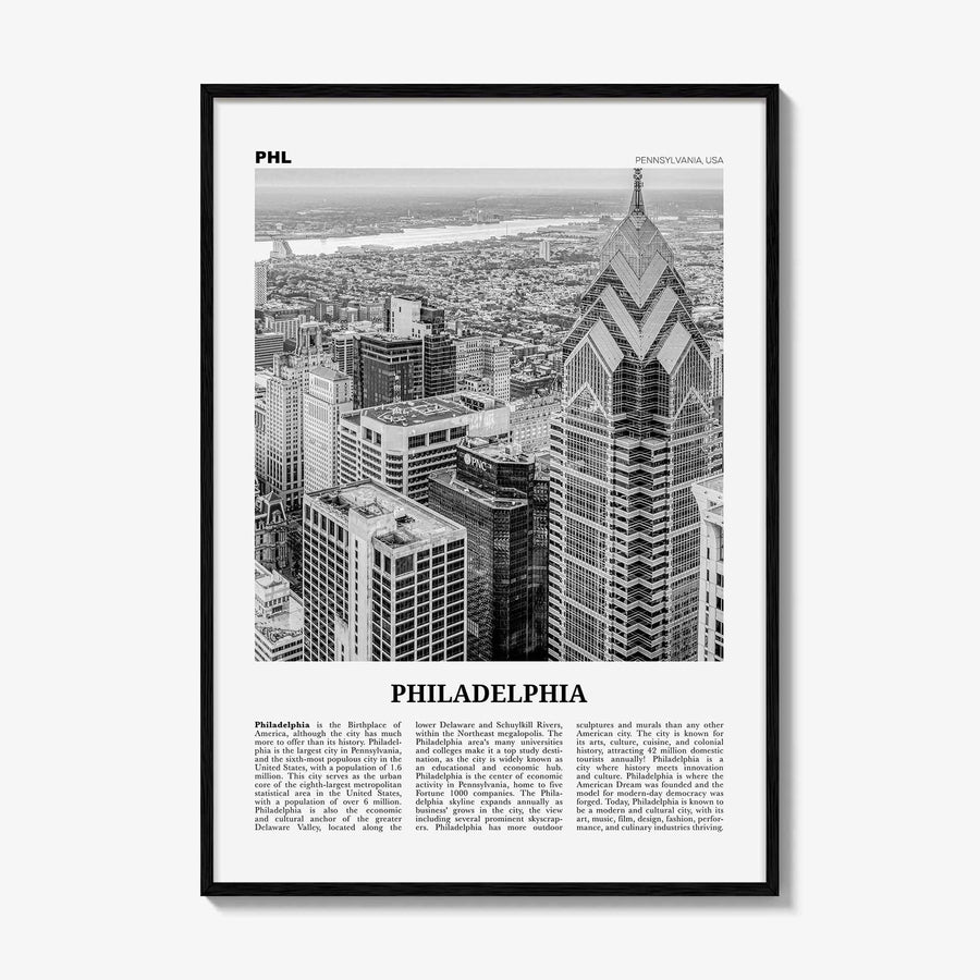 Philadelphia Print Black and White No 3, Philadelphia Wall Art, Philadelphia Poster, Philadelphia, Pennsylvania, USA United States