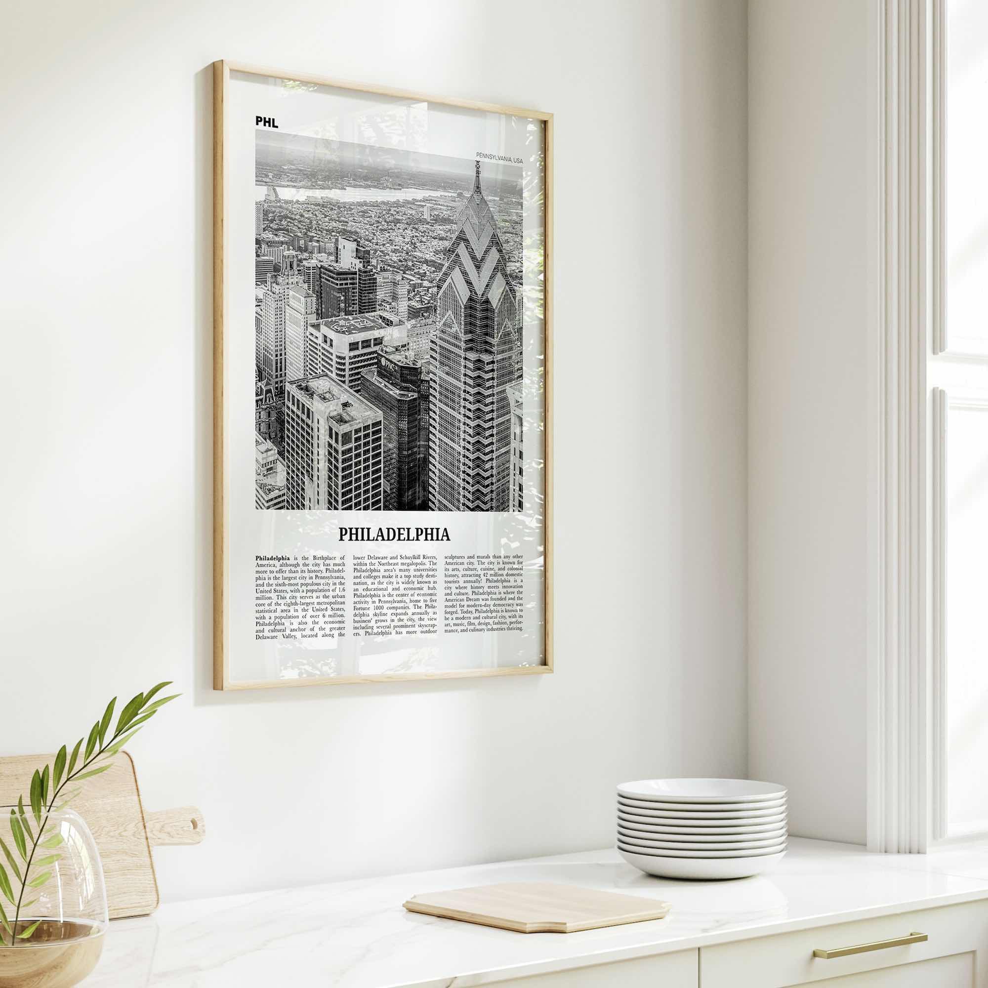 Philadelphia Print Black and White No 3, Philadelphia Wall Art, Philadelphia Poster, Philadelphia, Pennsylvania, USA United States