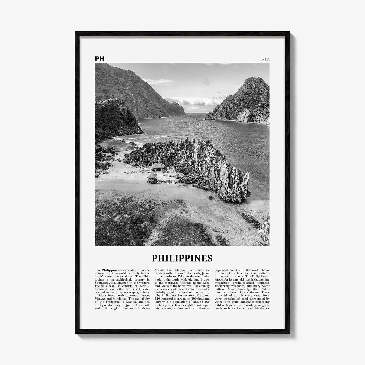 Philippines Print Black and White No 2, Philippines Wall Art, Philippines Poster, Philippines Photo, Manila, Pilipinas, Filipino, Asia