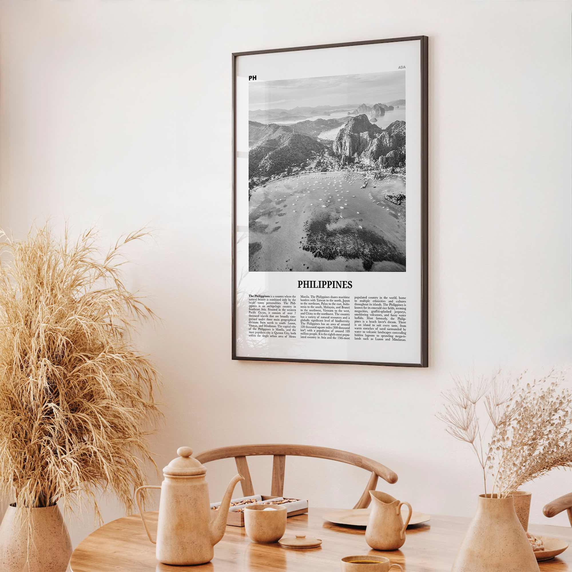 Philippines Print Black and White No 4, Philippines Wall Art, Philippines Poster, Philippines Photo, Philippines Wall Décor, Philippines Map