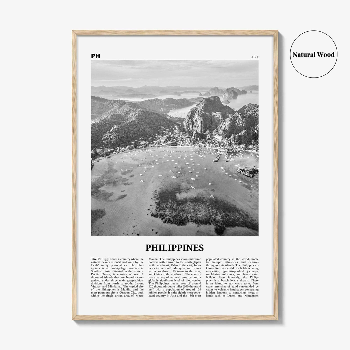 Philippines Print Black and White No 4, Philippines Wall Art, Philippines Poster, Philippines Photo, Philippines Wall Décor, Philippines Map