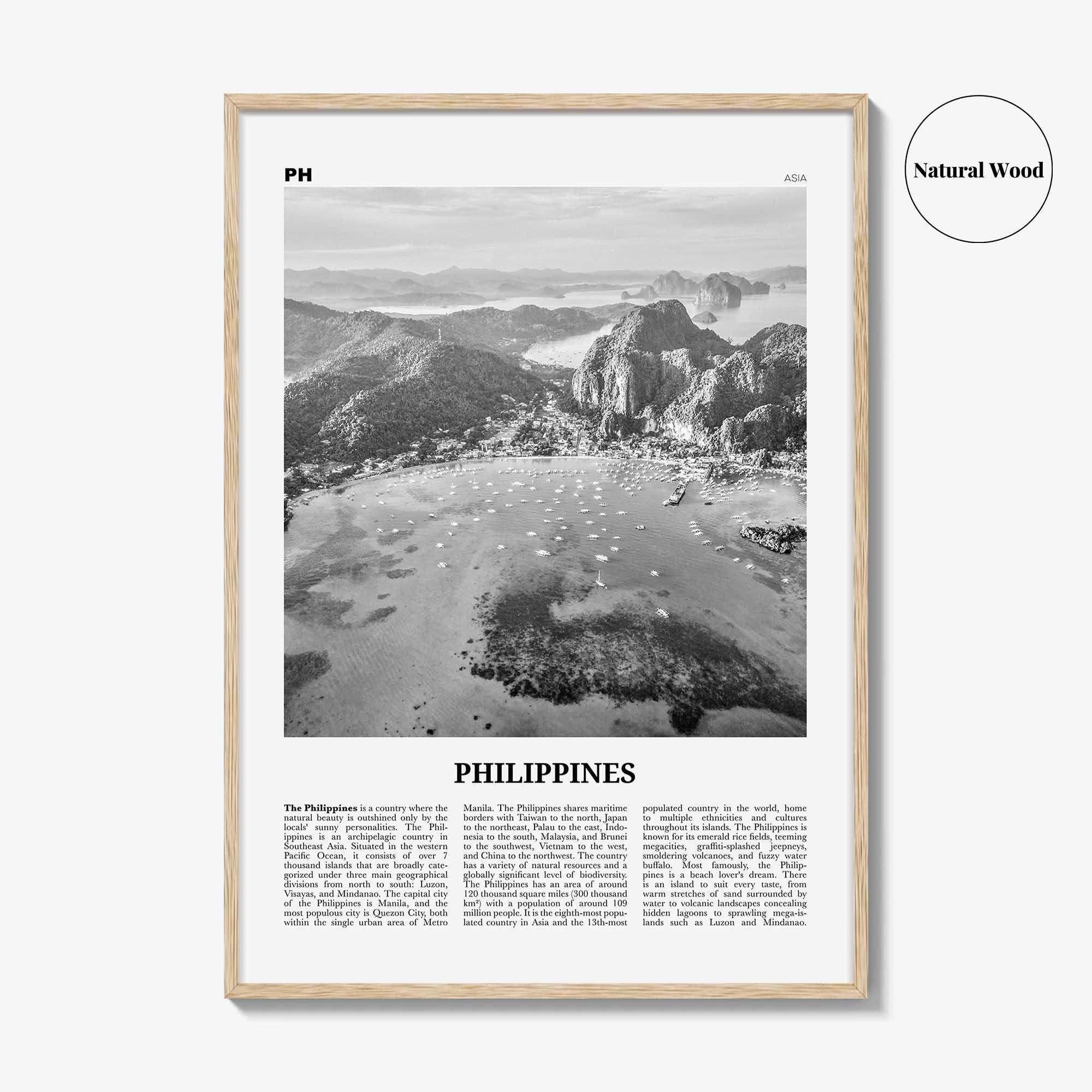 Philippines Print Black and White No 4, Philippines Wall Art, Philippines Poster, Philippines Photo, Philippines Wall Décor, Philippines Map