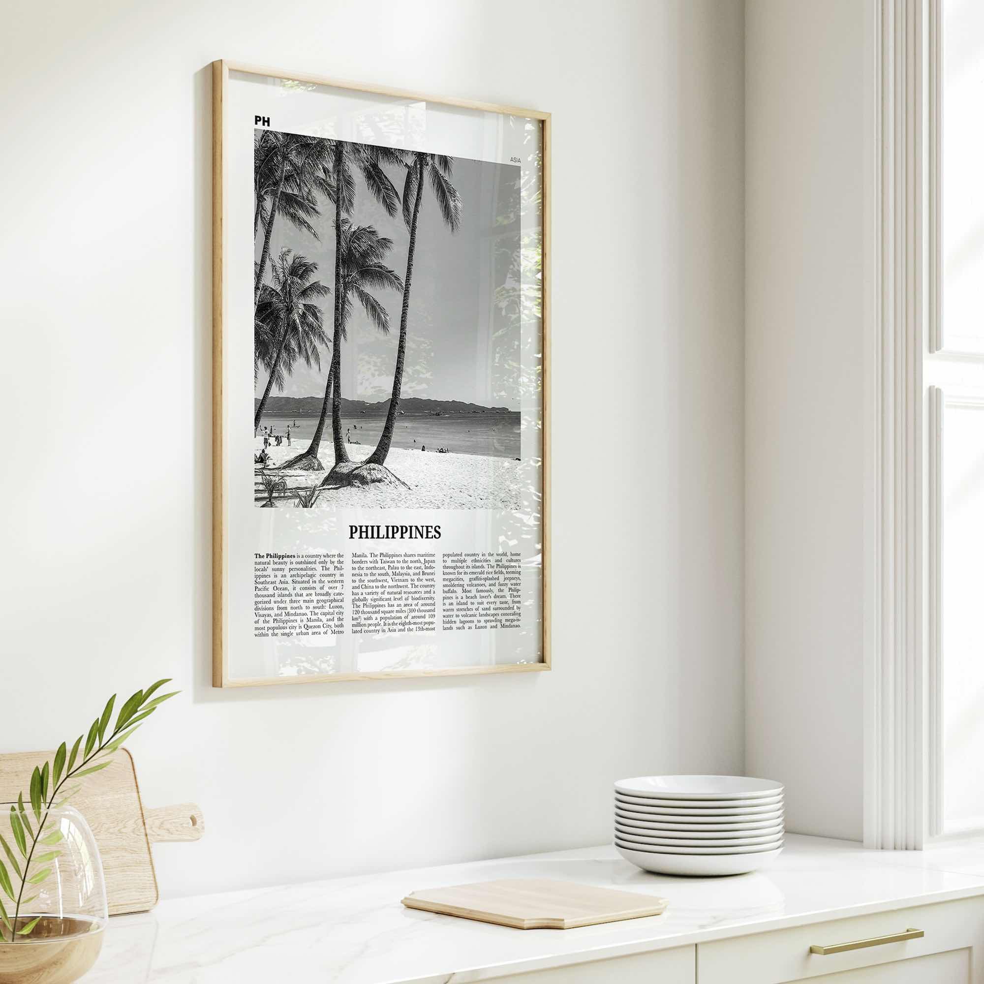 Philippines Print Black and White No 5, Philippines Wall Art, Philippines Poster, Philippines Photo, Philippines Wall Décor, Philippines Map