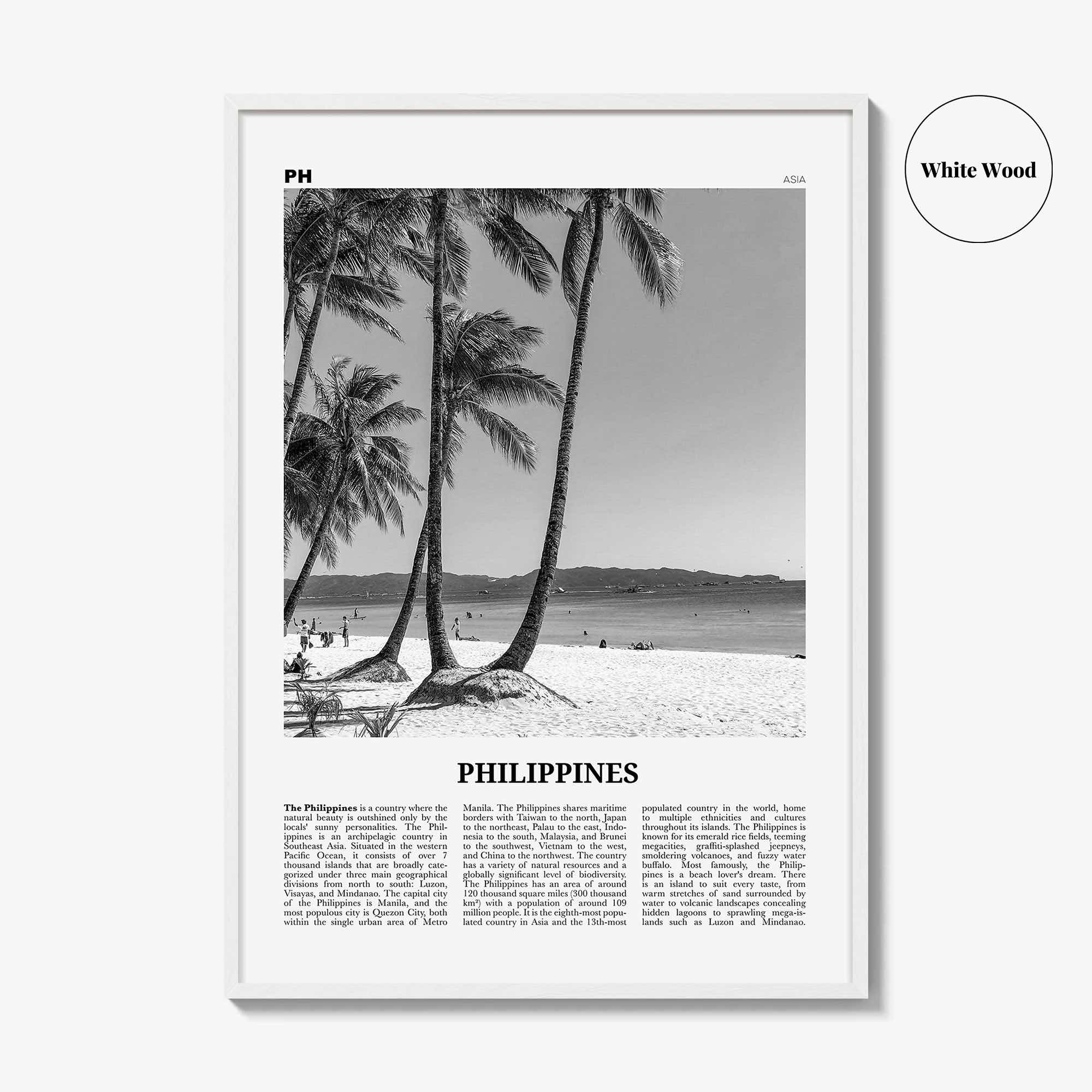 Philippines Print Black and White No 5, Philippines Wall Art, Philippines Poster, Philippines Photo, Philippines Wall Décor, Philippines Map
