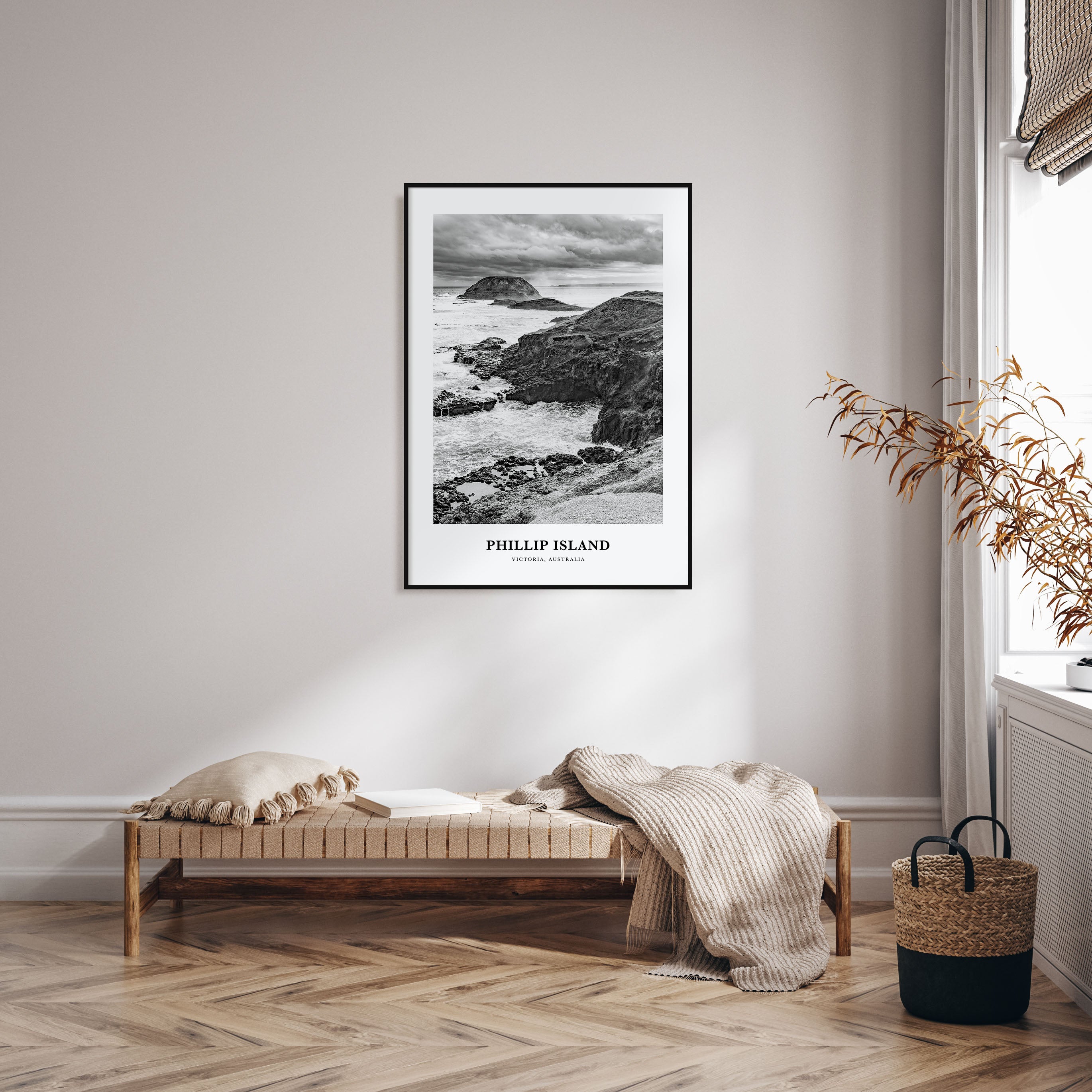 Phillip Island Portrait B&W Poster
