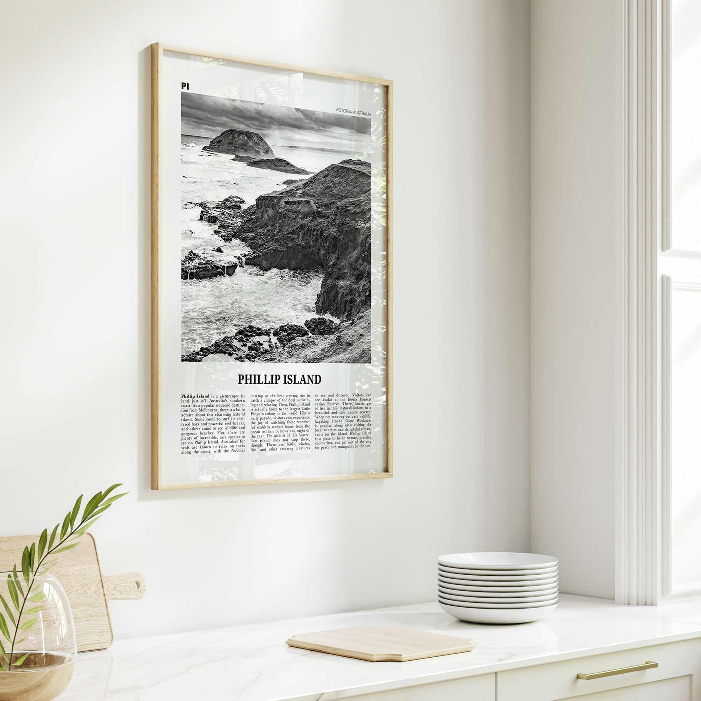 Phillip Island Print Black and White, Phillip Island Wall Art, Phillip Island Poster, Phillip Island Photo, Victoria, Australia