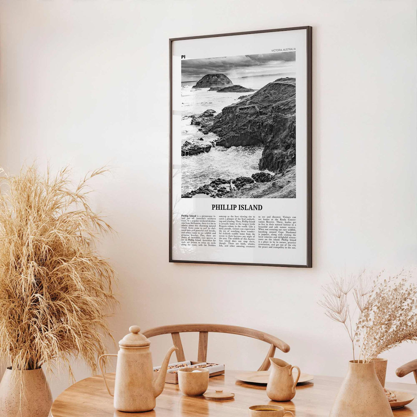 Phillip Island Print Black and White, Phillip Island Wall Art, Phillip Island Poster, Phillip Island Photo, Victoria, Australia