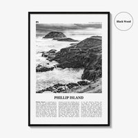 Phillip Island Print Black and White, Phillip Island Wall Art, Phillip Island Poster, Phillip Island Photo, Victoria, Australia