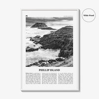 Phillip Island Print Black and White, Phillip Island Wall Art, Phillip Island Poster, Phillip Island Photo, Victoria, Australia
