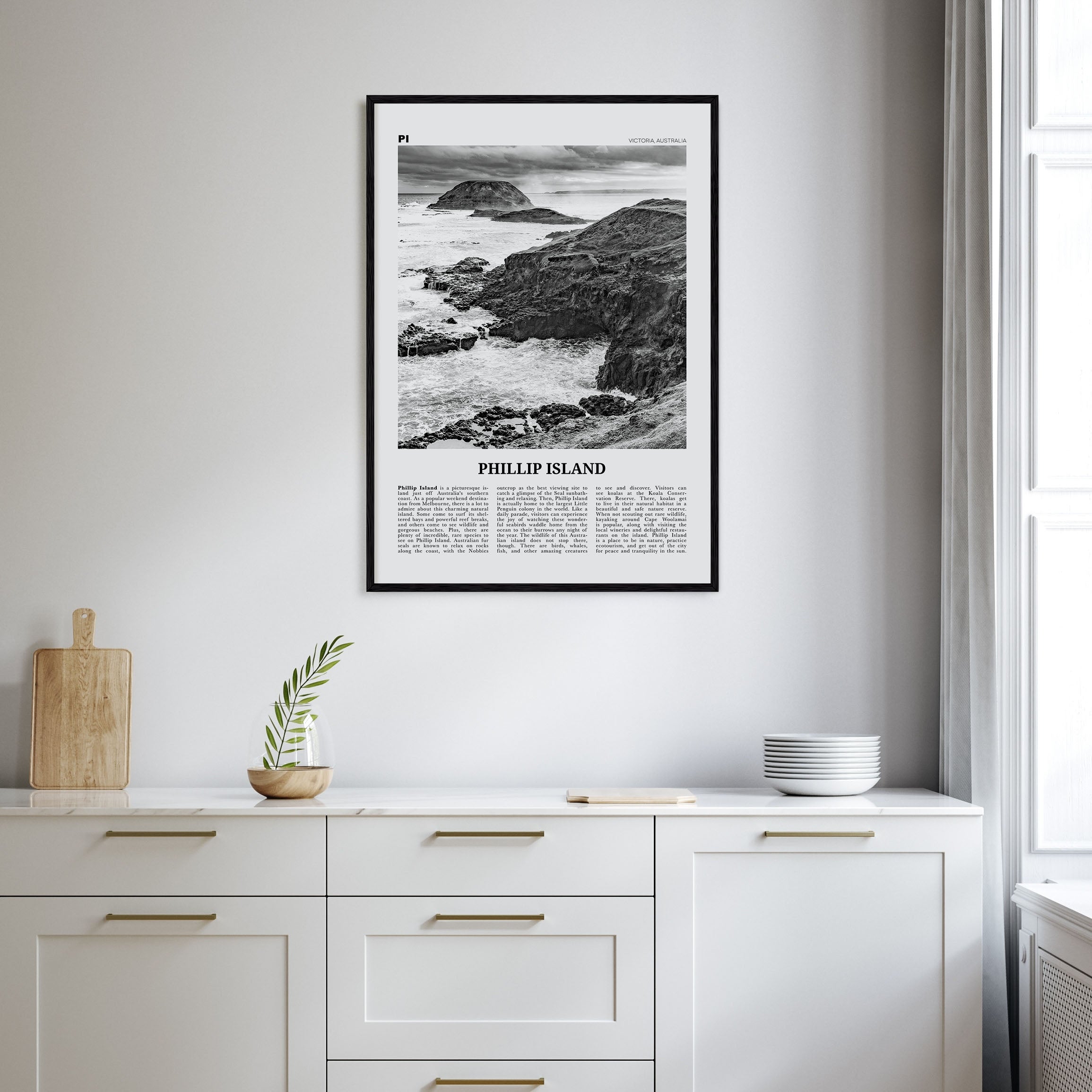 Phillip Island Travel B&W Poster