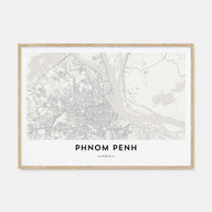 Phnom Penh Map Landscape Poster