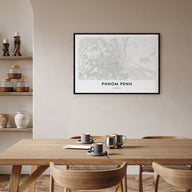 Phnom Penh Map Landscape Poster