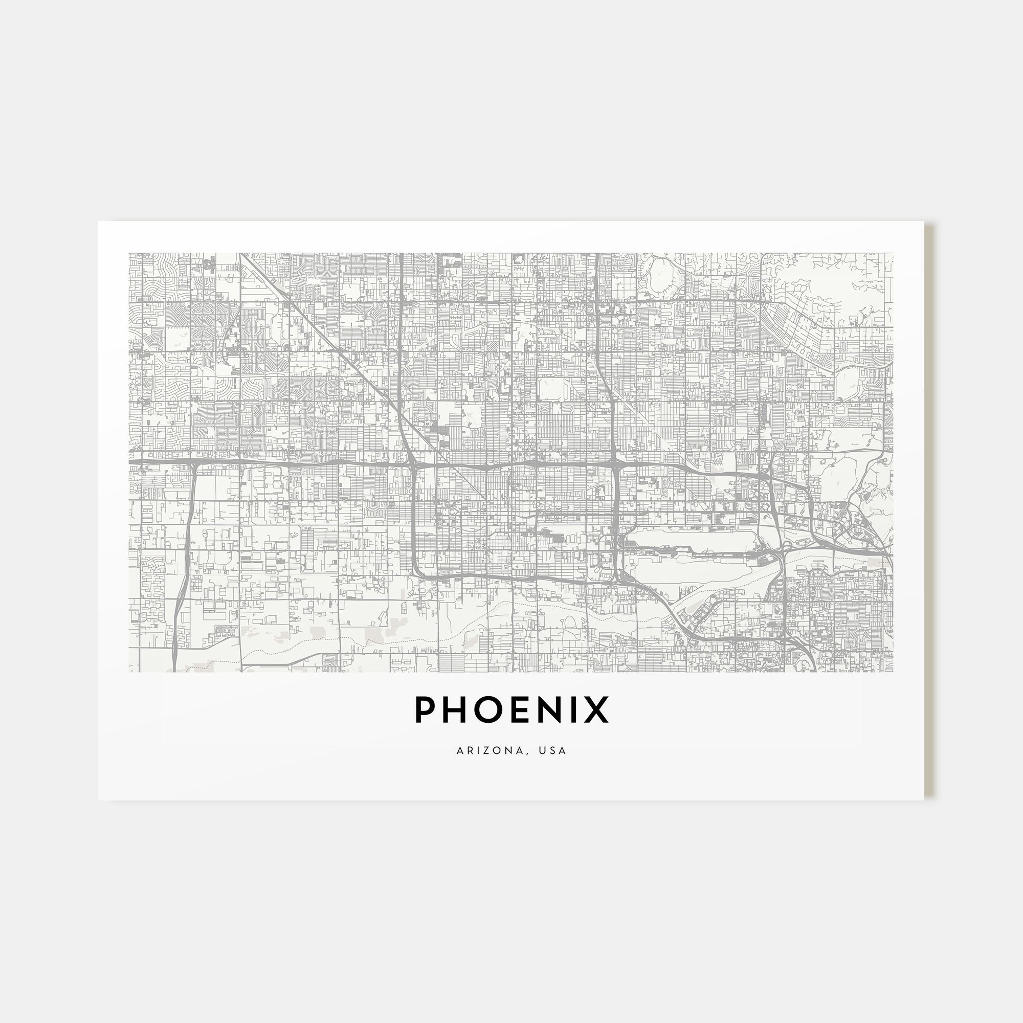 Phoenix Map Landscape Poster