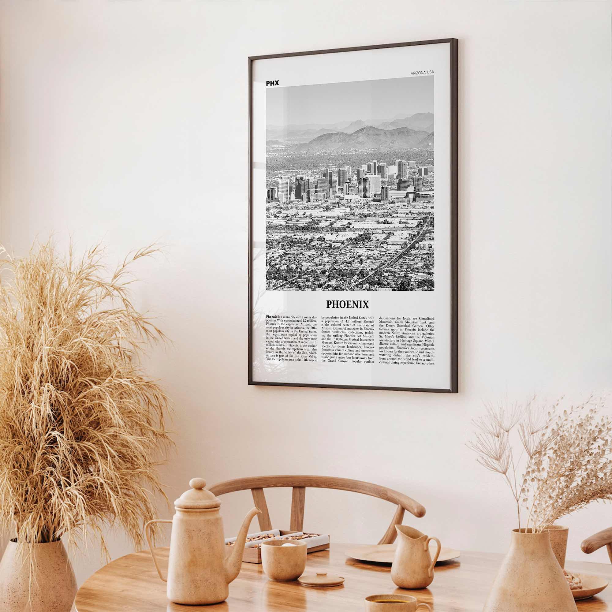 Phoenix Print Black and White No 1, Phoenix Wall Art, Phoenix Poster, Phoenix Photo, Phoenix Decor, Arizona, USA, United States