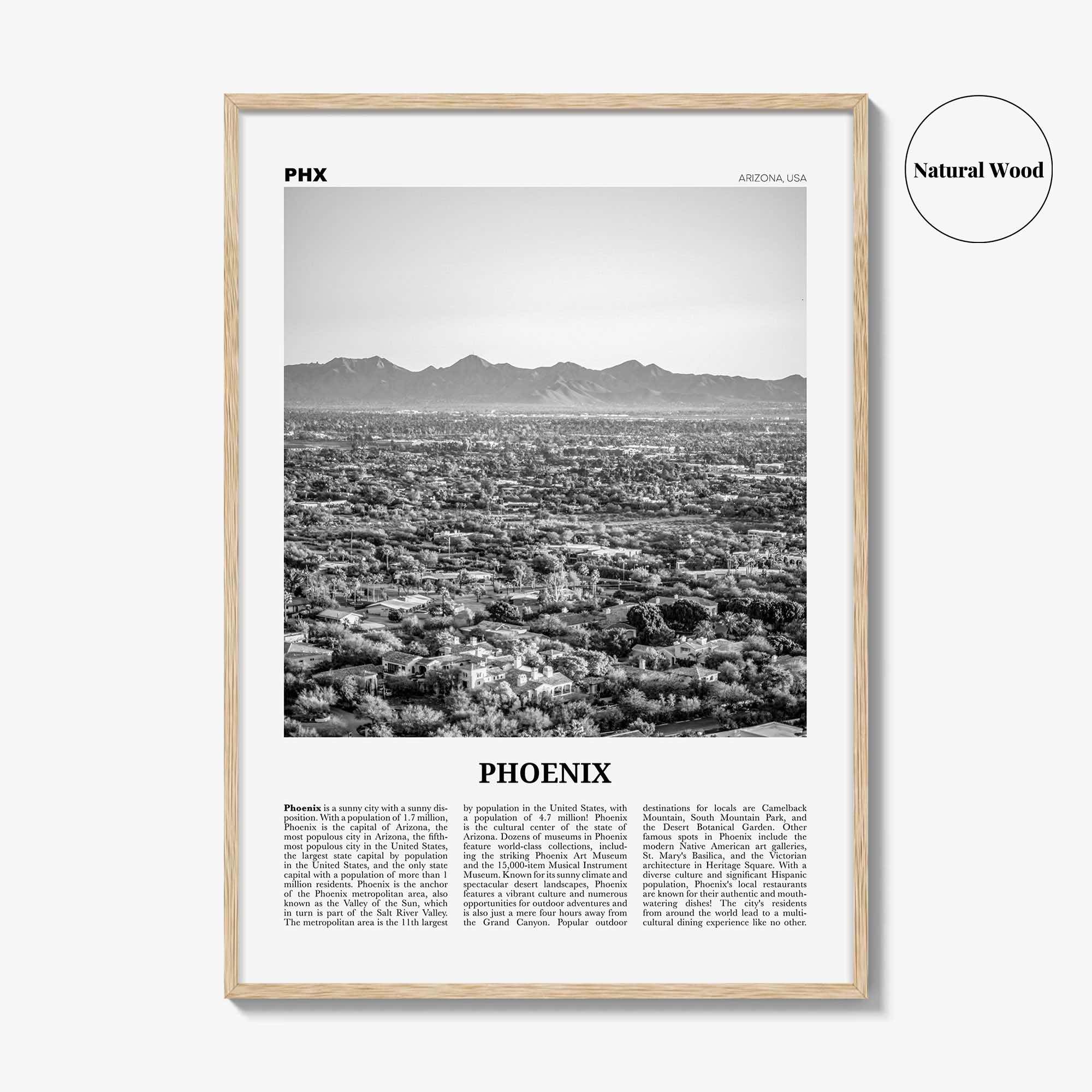 Phoenix Print Black and White No 2, Phoenix Wall Art, Phoenix Poster, Phoenix Photo, Phoenix Decor, Arizona, USA, United States