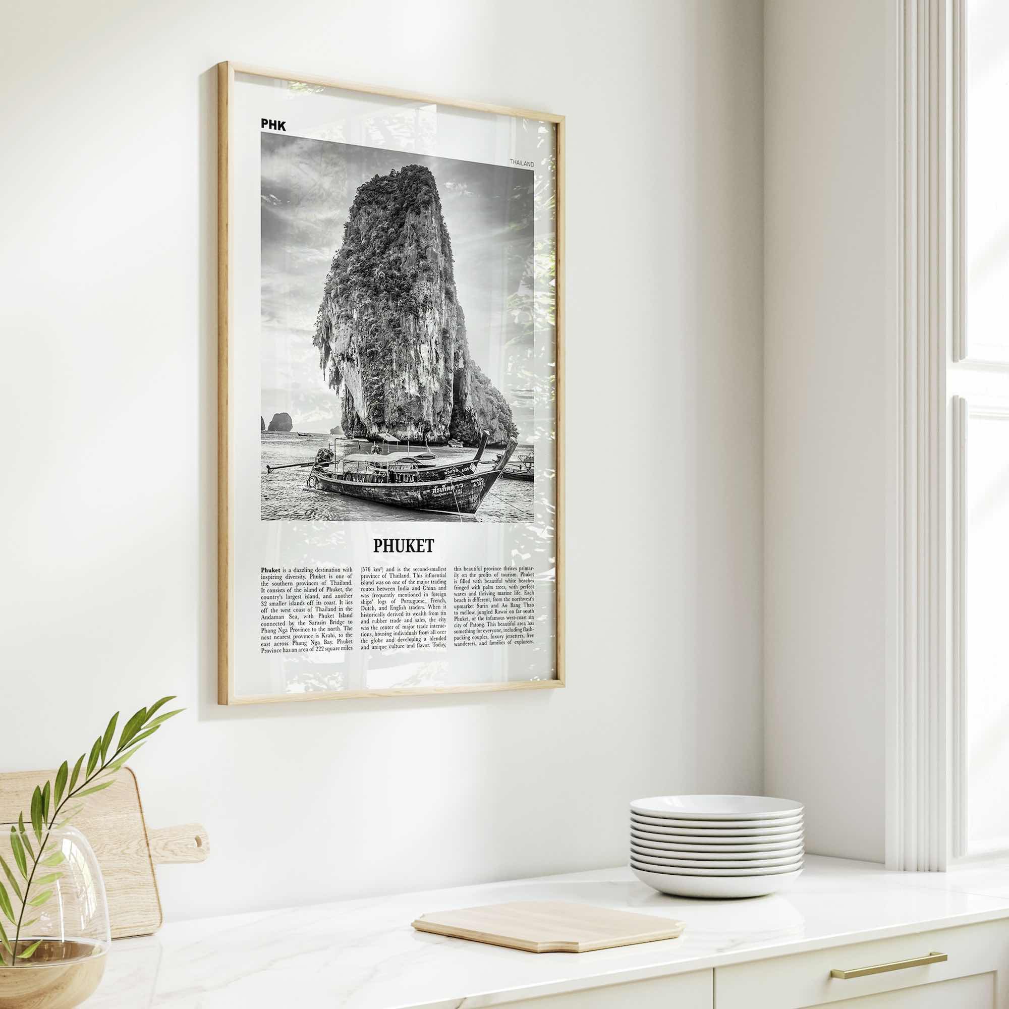 Phuket Print Black and White, Phuket Wall Art, Phuket Poster, Phuket Photo, Phuket Wall Decor, Thailand, Tanjung Salang, Asia