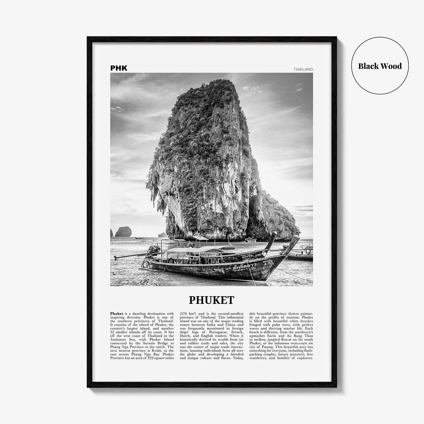 Phuket Print Black and White, Phuket Wall Art, Phuket Poster, Phuket Photo, Phuket Wall Decor, Thailand, Tanjung Salang, Asia