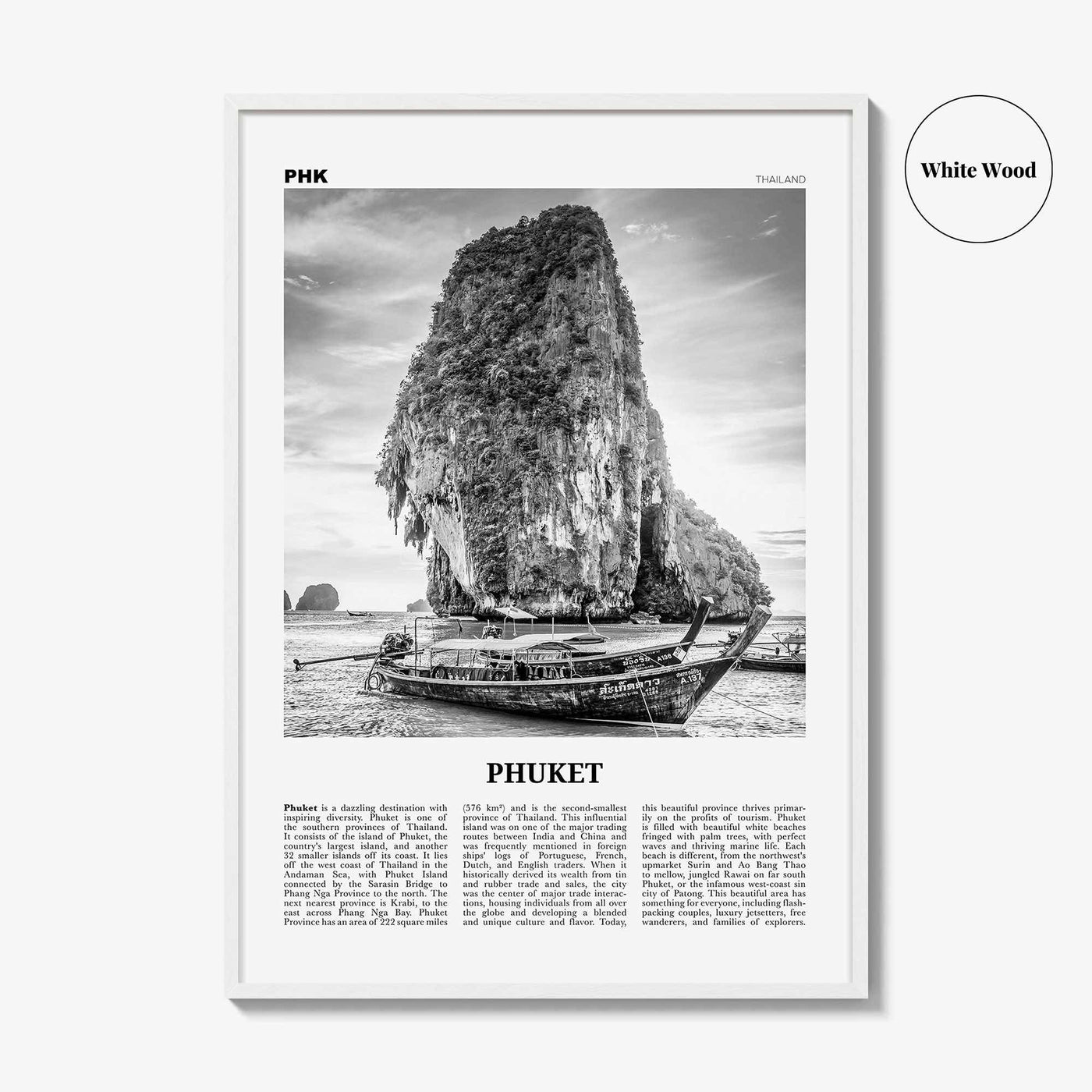 Phuket Print Black and White, Phuket Wall Art, Phuket Poster, Phuket Photo, Phuket Wall Decor, Thailand, Tanjung Salang, Asia