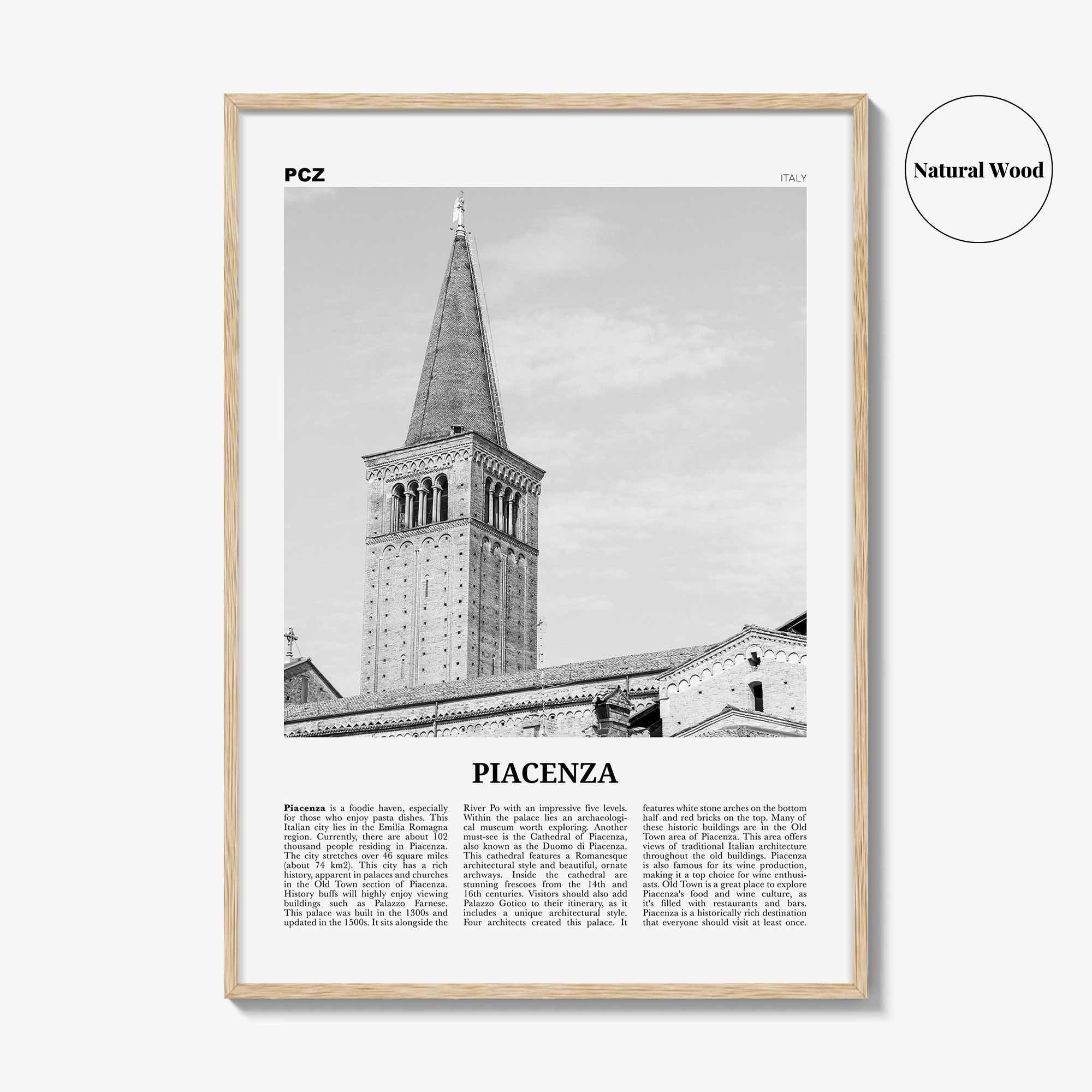 Piacenza Print Black and White, Piacenza Wall Art, Piacenza Poster, Piacenza Photo, Piacenza Wall Décor, Piacenza Map, Italy
