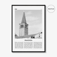 Piacenza Print Black and White, Piacenza Wall Art, Piacenza Poster, Piacenza Photo, Piacenza Wall Décor, Piacenza Map, Italy
