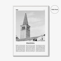 Piacenza Print Black and White, Piacenza Wall Art, Piacenza Poster, Piacenza Photo, Piacenza Wall Décor, Piacenza Map, Italy