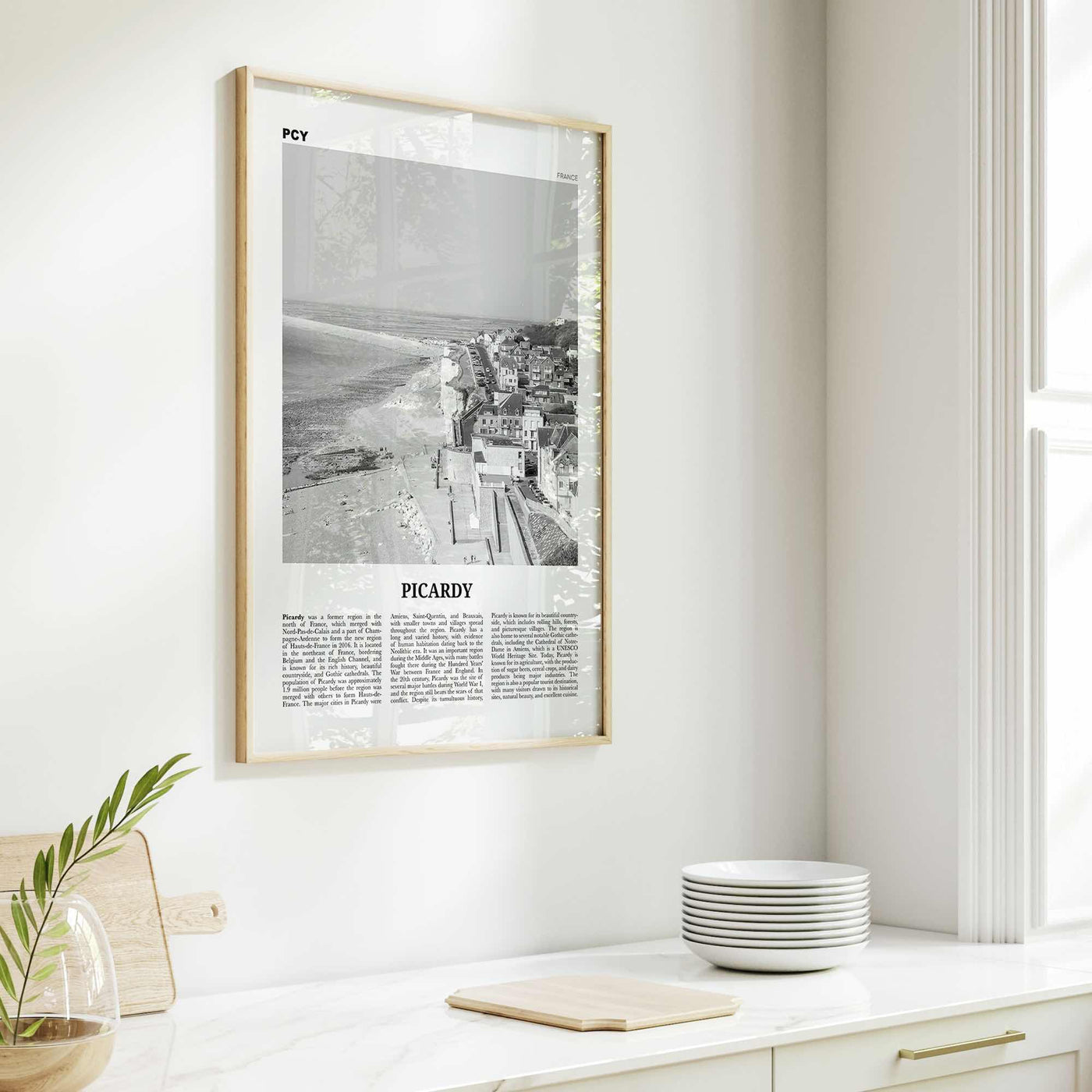 Picardy Print Black and White, Picardy Wall Art, Picardy Poster, Picardy Photo, Picardy Wall Décor, Picardy Map, France