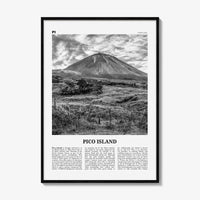 Pico Island Print Black and White, Pico Island Wall Art, Pico Island Poster, Pico Island Photo, Pico Island Décor, Pico Island Map, Portugal