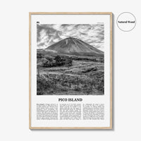 Pico Island Print Black and White, Pico Island Wall Art, Pico Island Poster, Pico Island Photo, Pico Island Décor, Pico Island Map, Portugal