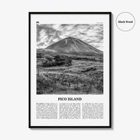 Pico Island Print Black and White, Pico Island Wall Art, Pico Island Poster, Pico Island Photo, Pico Island Décor, Pico Island Map, Portugal