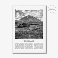 Pico Island Print Black and White, Pico Island Wall Art, Pico Island Poster, Pico Island Photo, Pico Island Décor, Pico Island Map, Portugal