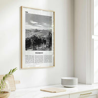 Piedmont Print Black and White, Piedmont Wall Art, Piedmont Poster, Piedmont Photo, Piedmont Wall Décor, Piedmont Map,