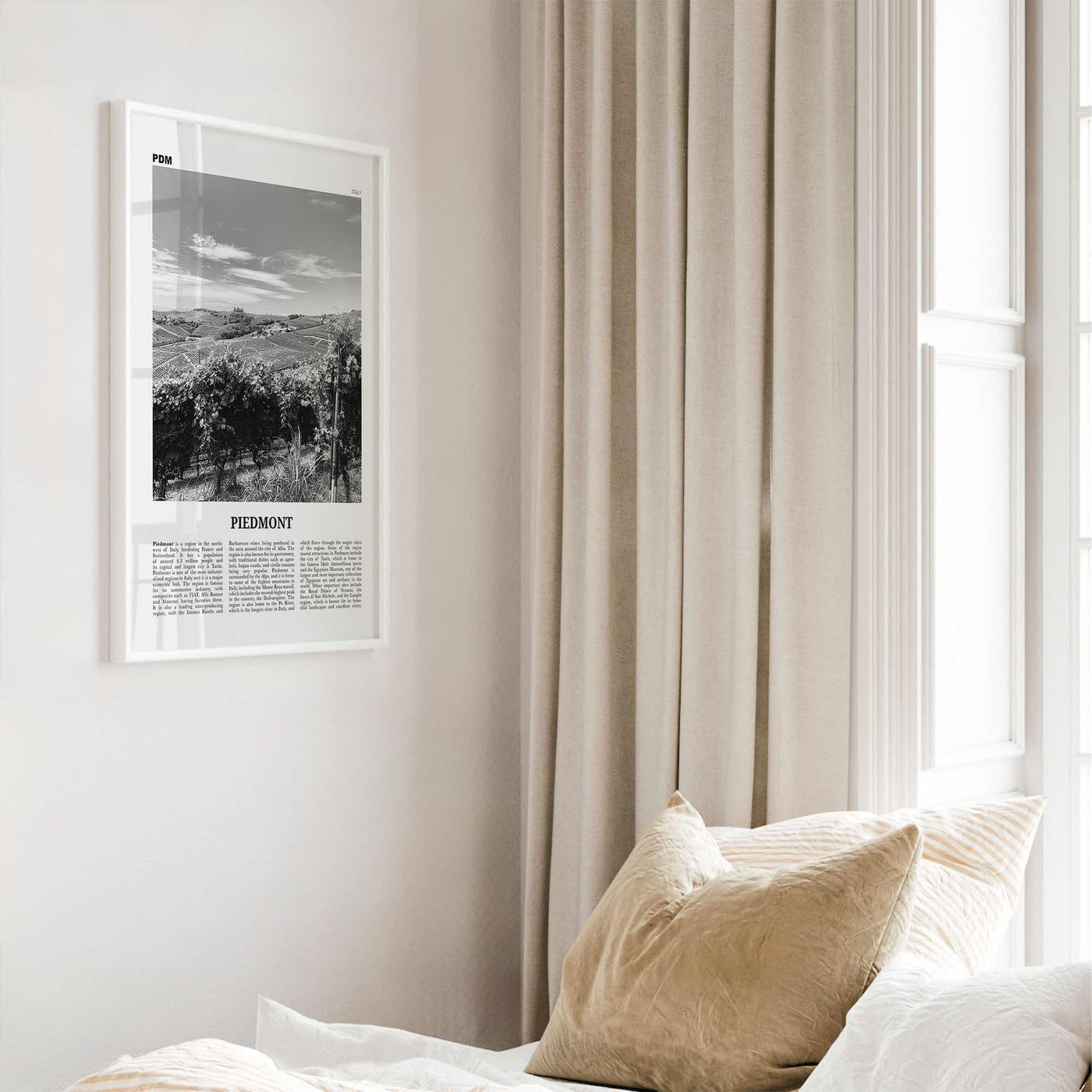 Piedmont Print Black and White, Piedmont Wall Art, Piedmont Poster, Piedmont Photo, Piedmont Wall Décor, Piedmont Map,