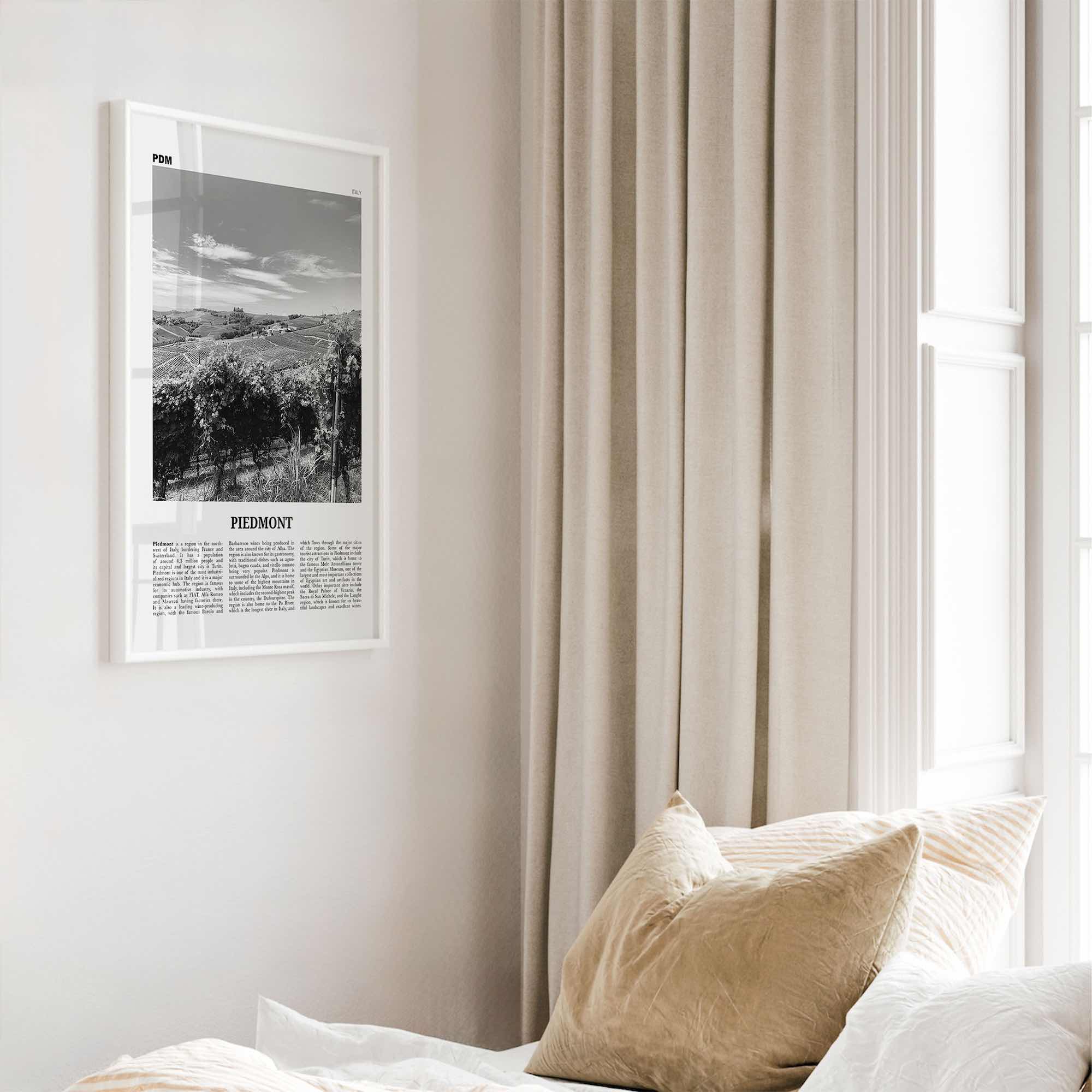 Piedmont Print Black and White, Piedmont Wall Art, Piedmont Poster, Piedmont Photo, Piedmont Wall Décor, Piedmont Map,