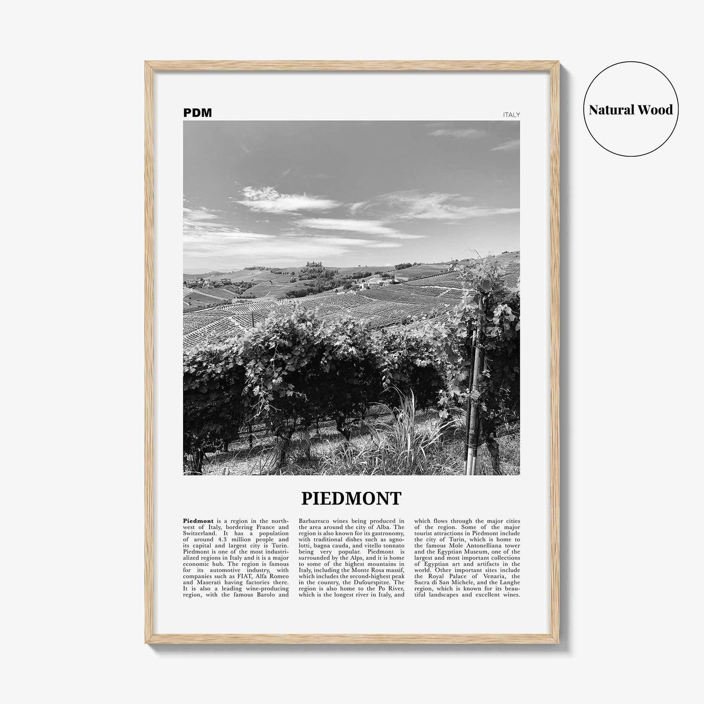 Piedmont Print Black and White, Piedmont Wall Art, Piedmont Poster, Piedmont Photo, Piedmont Wall Décor, Piedmont Map,