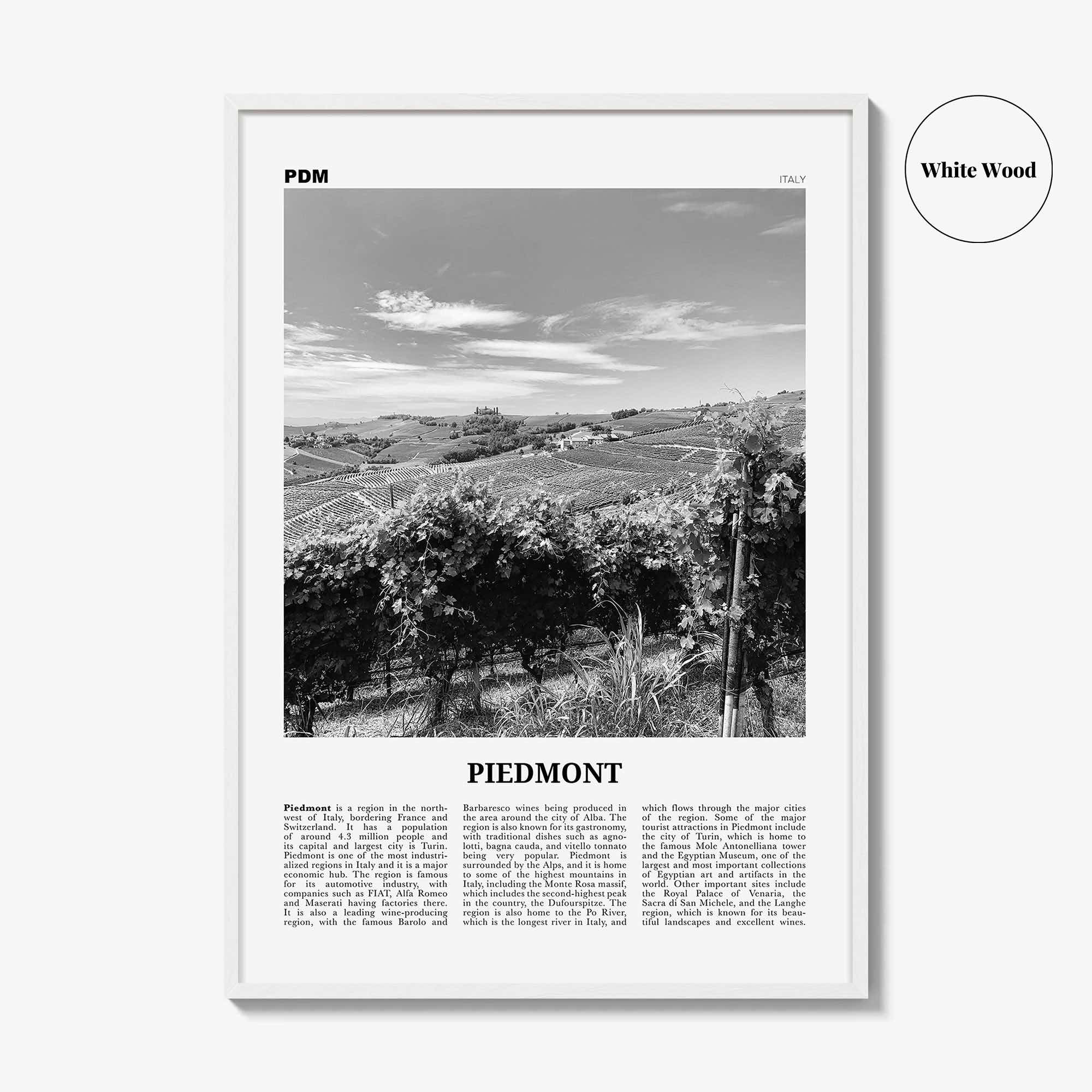 Piedmont Print Black and White, Piedmont Wall Art, Piedmont Poster, Piedmont Photo, Piedmont Wall Décor, Piedmont Map,