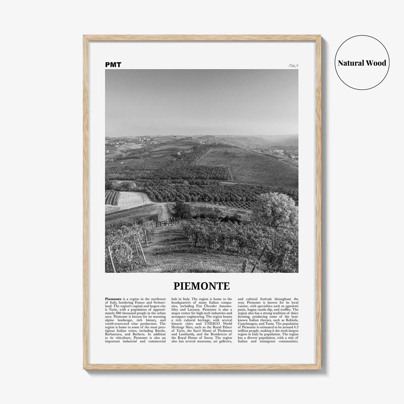 Piemonte Print Black and White, Piemonte Wall Art, Piemonte Poster, Piemonte Photo, Piemonte Wall Décor, Piemonte Map,