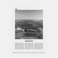 Piemonte Travel B&W Poster