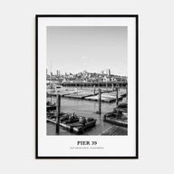 Pier 39 Portrait B&W Poster