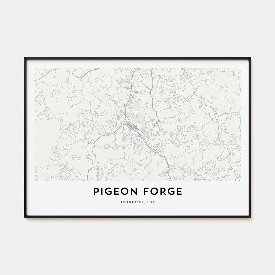 Pigeon Forge Map Landscape Poster