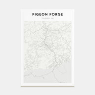 Pigeon Forge Map Portrait Poster