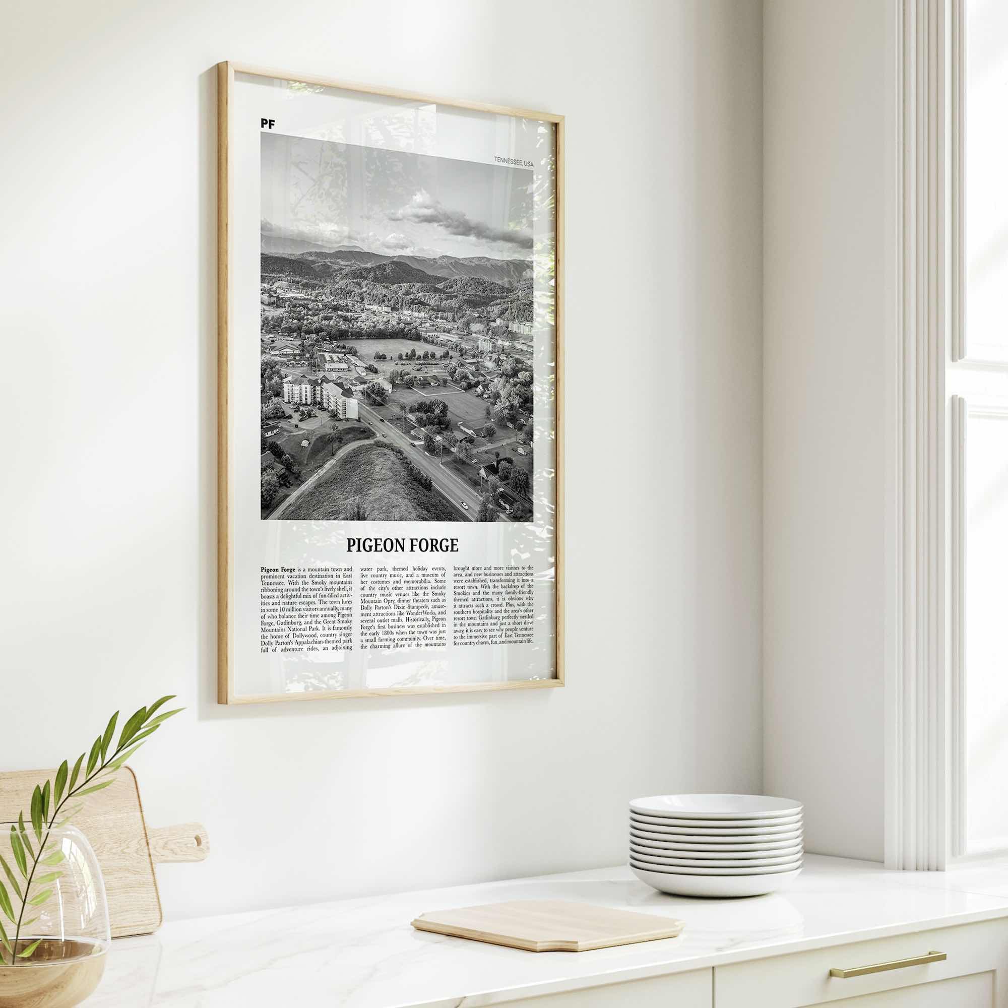Pigeon Forge Print Black and White, Pigeon Forge Wall Art, Pigeon Forge Poster, Pigeon Forge Photo, Pigeon Forge Décor, Pigeon Forge Map