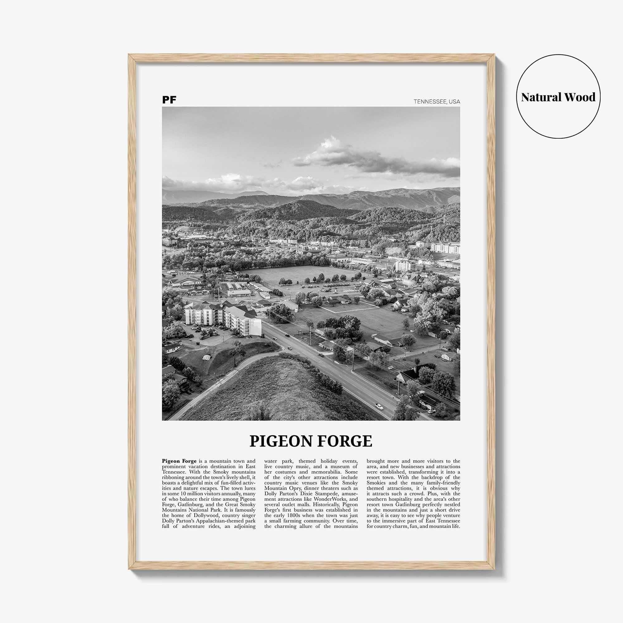 Pigeon Forge Print Black and White, Pigeon Forge Wall Art, Pigeon Forge Poster, Pigeon Forge Photo, Pigeon Forge Décor, Pigeon Forge Map