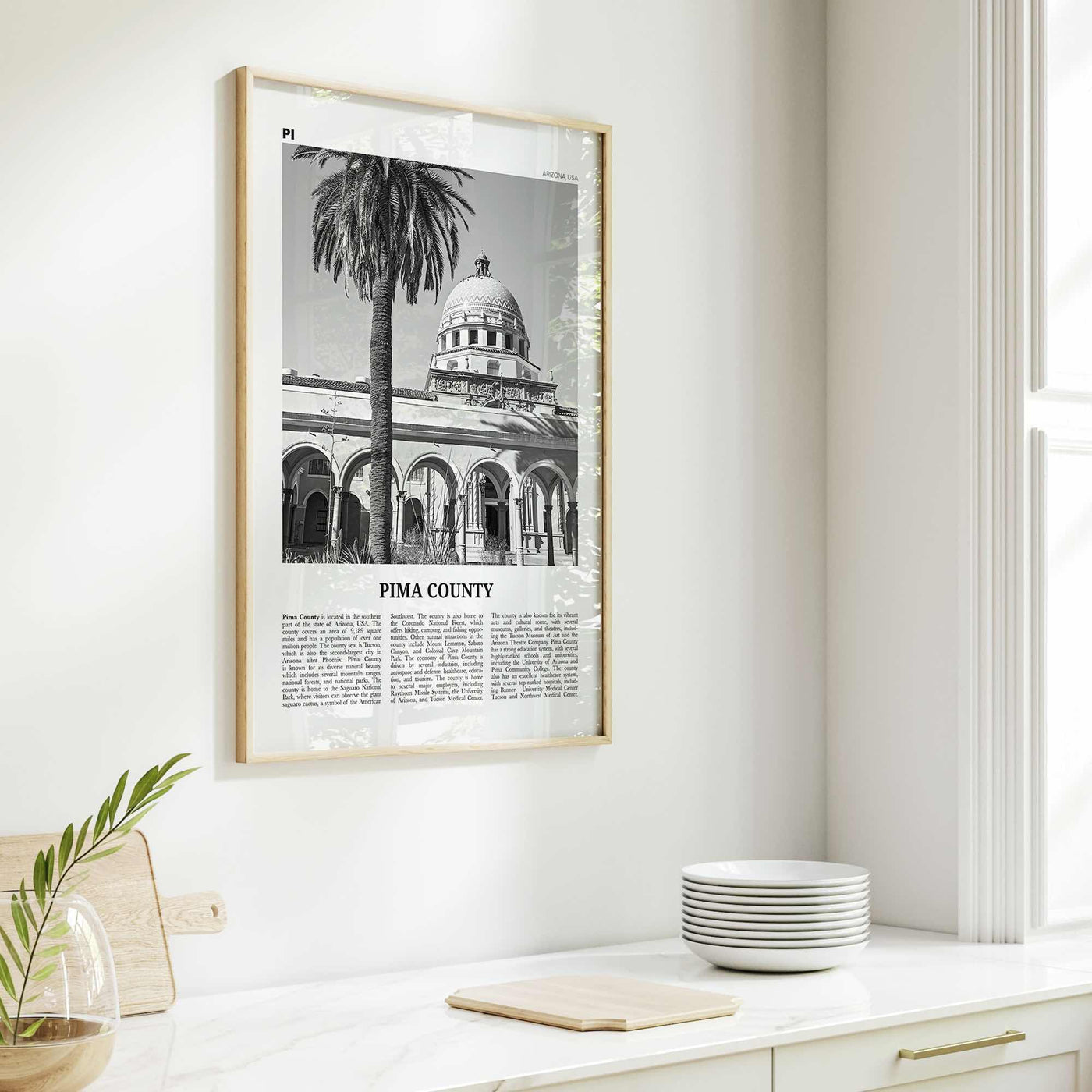 Pima County Print Black and White, Pima County Wall Art, Pima County Poster, Pima County Photo, Pima County Wall Décor, Pima County Map