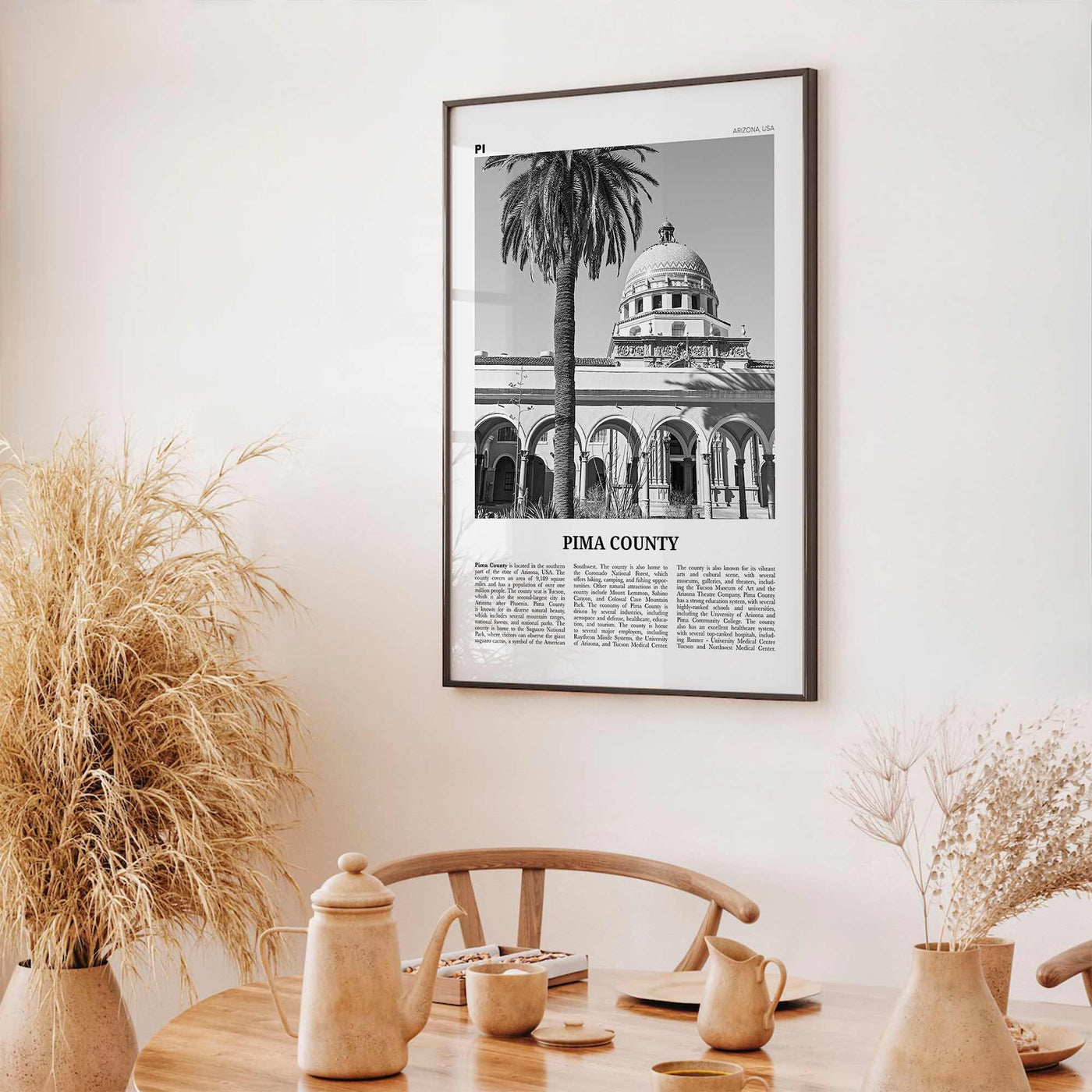 Pima County Print Black and White, Pima County Wall Art, Pima County Poster, Pima County Photo, Pima County Wall Décor, Pima County Map