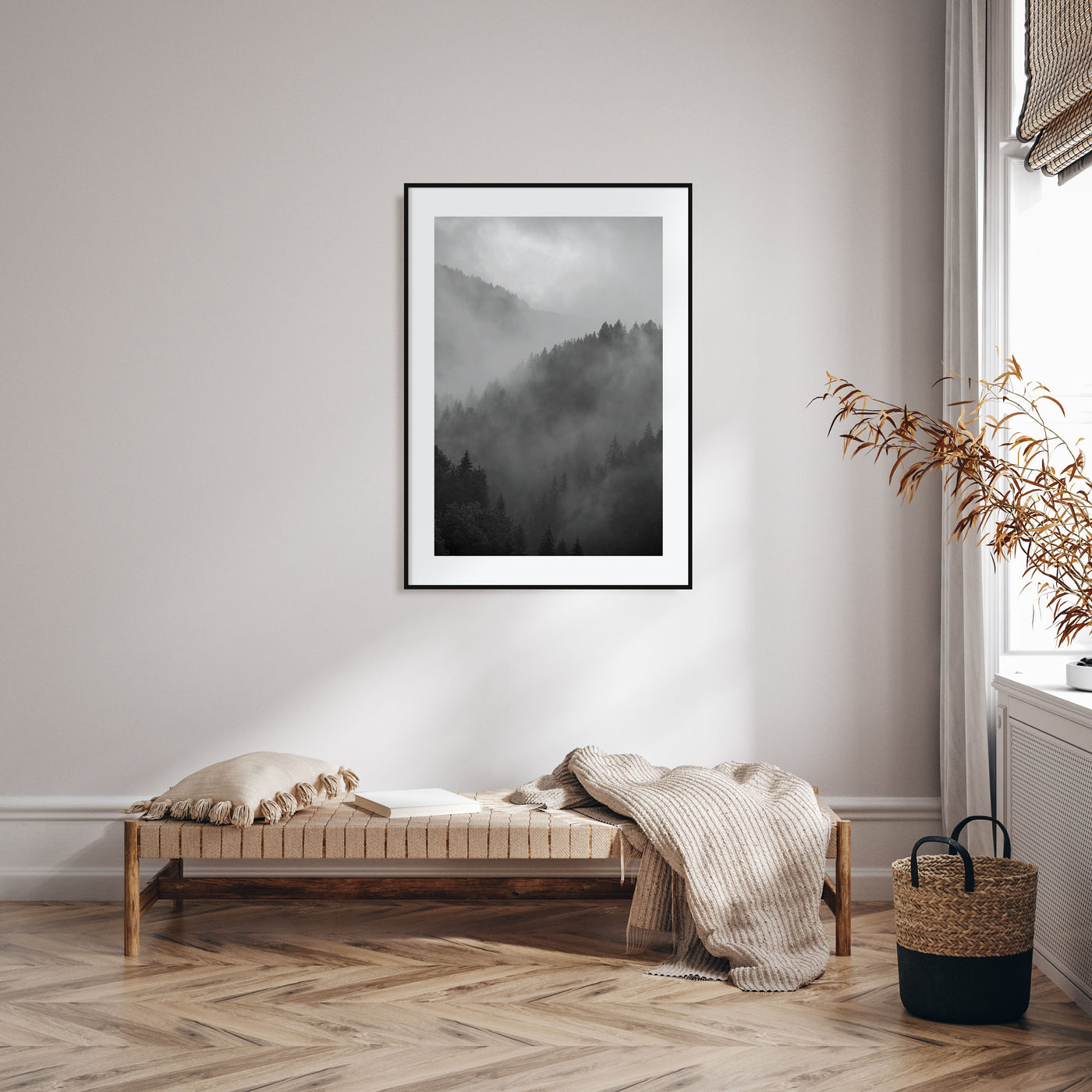 Pine Tree Forest Photo B&W No 1 Poster
