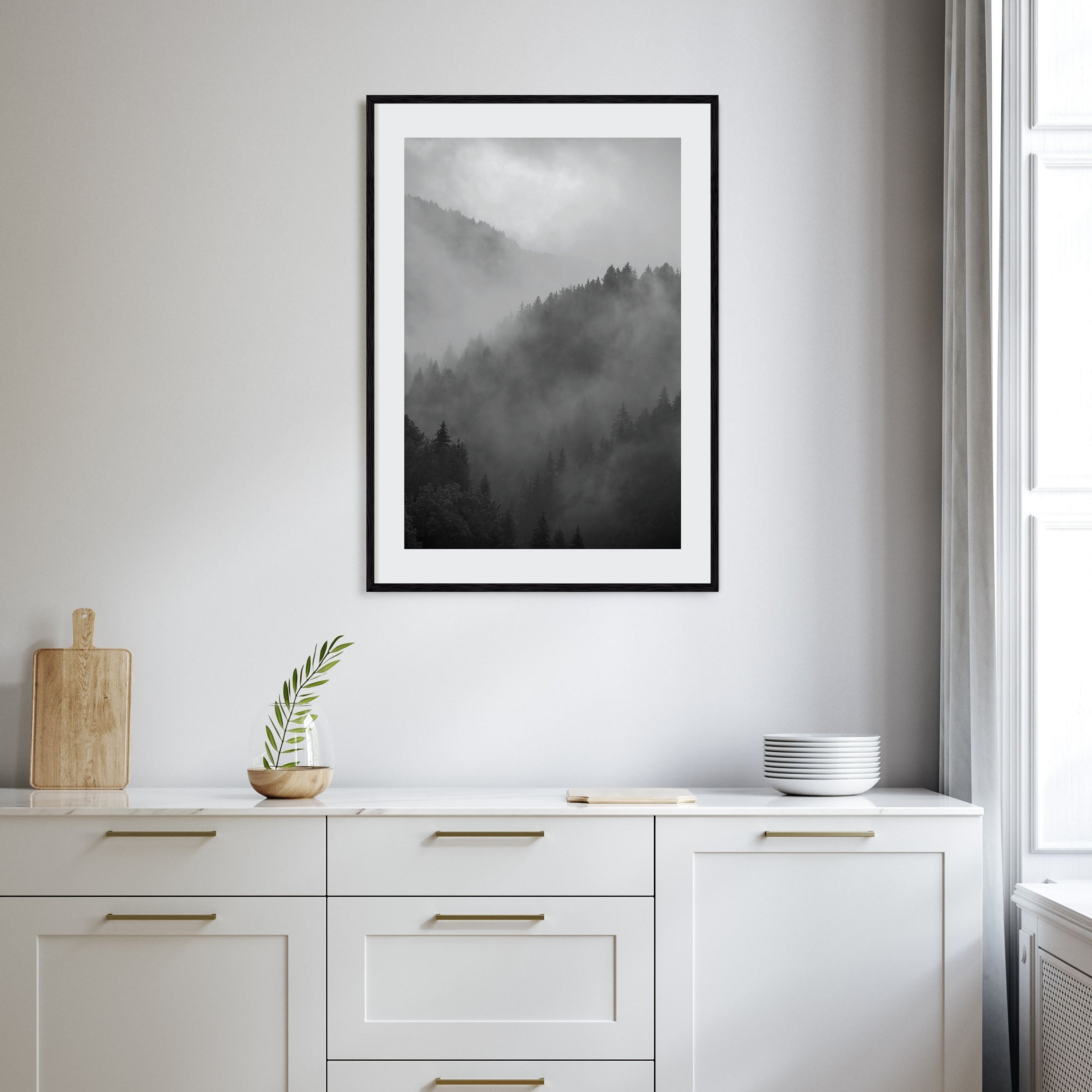 Pine Tree Forest Photo B&W No 1 Poster