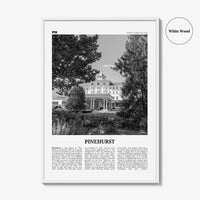 Pinehurst Print Black and White, Pinehurst Wall Art, Pinehurst Poster, Pinehurst Photo, Pinehurst Décor, Pinehurst Map, North Carolina, USA