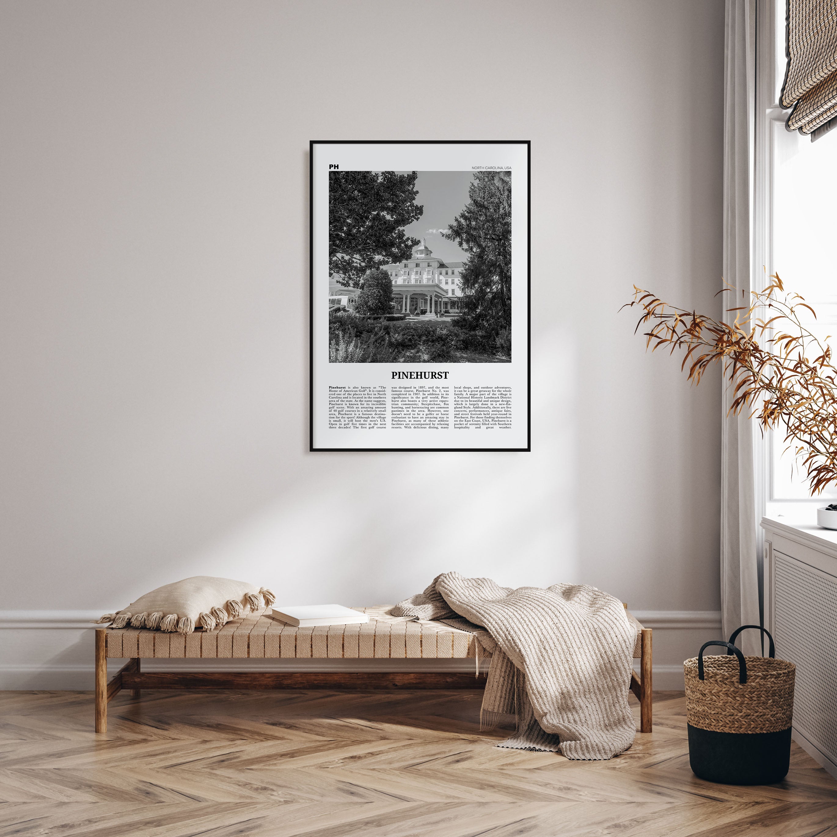 Pinehurst Travel B&W Poster