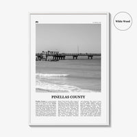 Pinellas County Print Black and White, Pinellas County Wall Art, Pinellas County Poster, Pinellas Photo, Pinellas Wall Décor, Pinellas Map