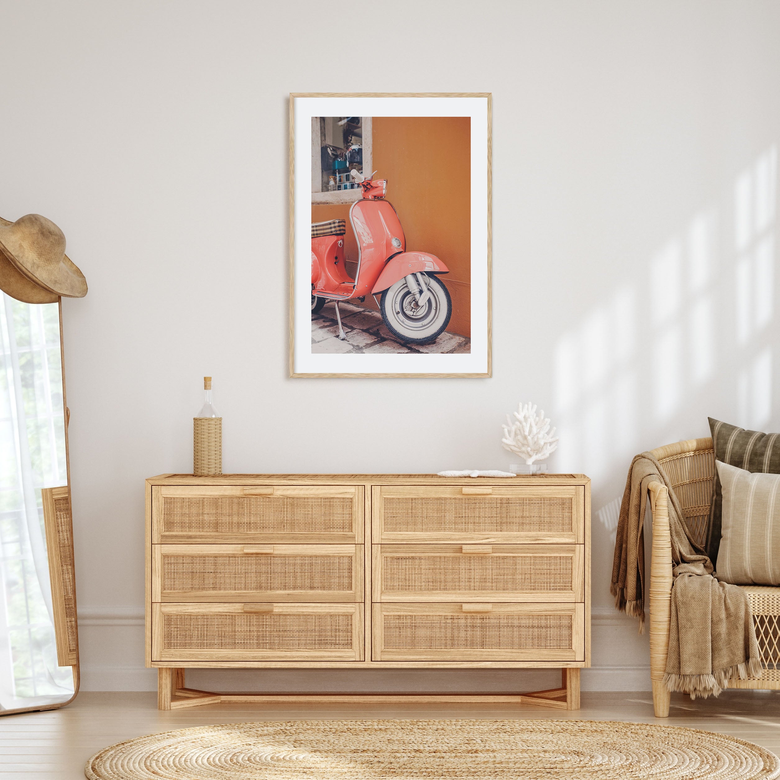 Pink Scooter in Italy Photo Color Poster